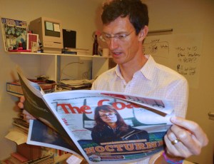 The Coast’s editor Kyle Shaw is a long-time graphics promoter in journalism. (Photo: Katrina Pyne)